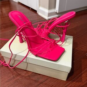 Pleaser Hot Pink Strappy Heels
